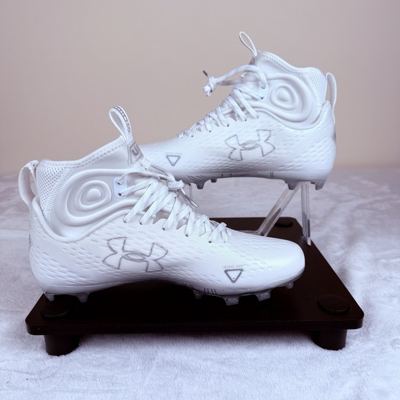 Under Armour Spotlight LUX MC 2 White Football Cleats Men's 11 US #3025082-100 - Picture 2 of 6